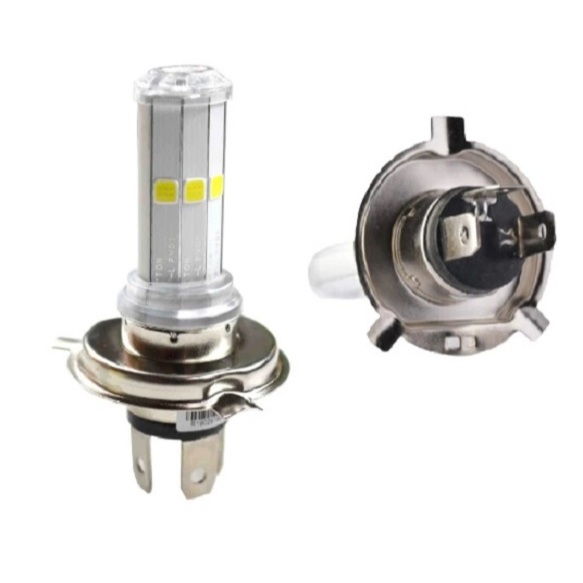 หลอดไฟหน้า 6LED M11P ขั้วH4 / HS1 [3ขา] แสงขาว มีไฟต่ำและสูงในตัว ใส่ SCOOPY 2012 / MSX / FINN / GRA