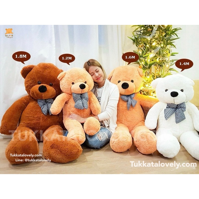 ตุ๊กตาหมีตัวใหญ่ ขนาด 1.2-2.0 เมตร ของขวัญวันเกิด วันครบครบ ตุ๊กตาตกแต่งร้านคาเฟ่