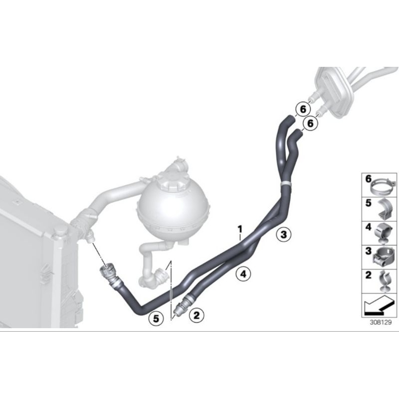ท่อฮีตเตอร์ BMW N13 (Heater hose)