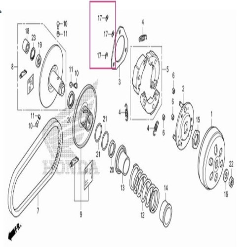 คลิปล็อก, 7 มม.  สำหรับรถรุ่น  PCX 150(90605-166-720)