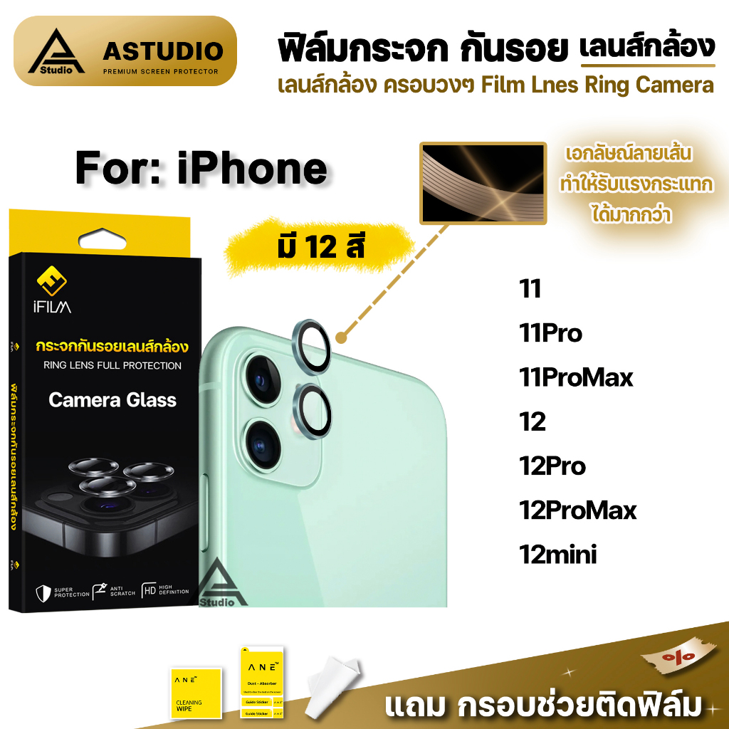 iFilm ฟิล์มกันรอย เลนส์กล้อง For iPhone 12 pro max 12 mini 11 pro max iphone11 Film Lens Camera Glass สำหรับ ไอโฟน