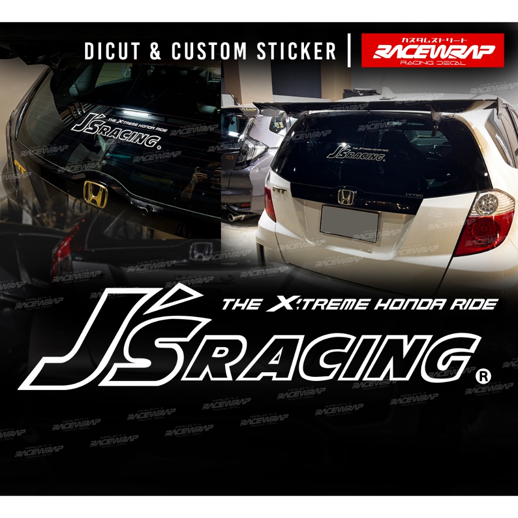 สติกเกอร์ JS RACING THE EXTREME HONDA RIDE ไซต์L ขนาดกลาง สติกเกอร์js sticker jsracing style