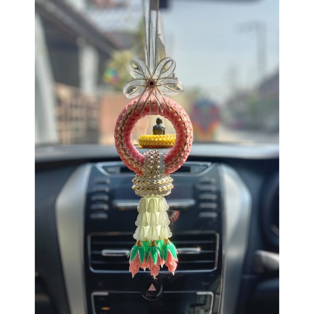 พวงมาลัยไหว้พระสำหรับแขวนบนรถไหว้ขอพร