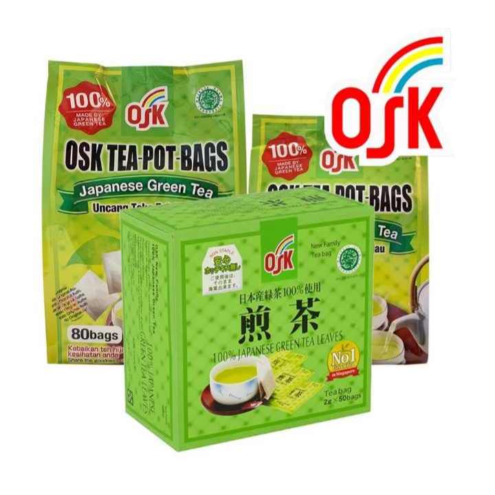 ชาเขียวญี่ปุ่น OSK New Family Japanese Green Tea ขนาด 40-80 ซอง