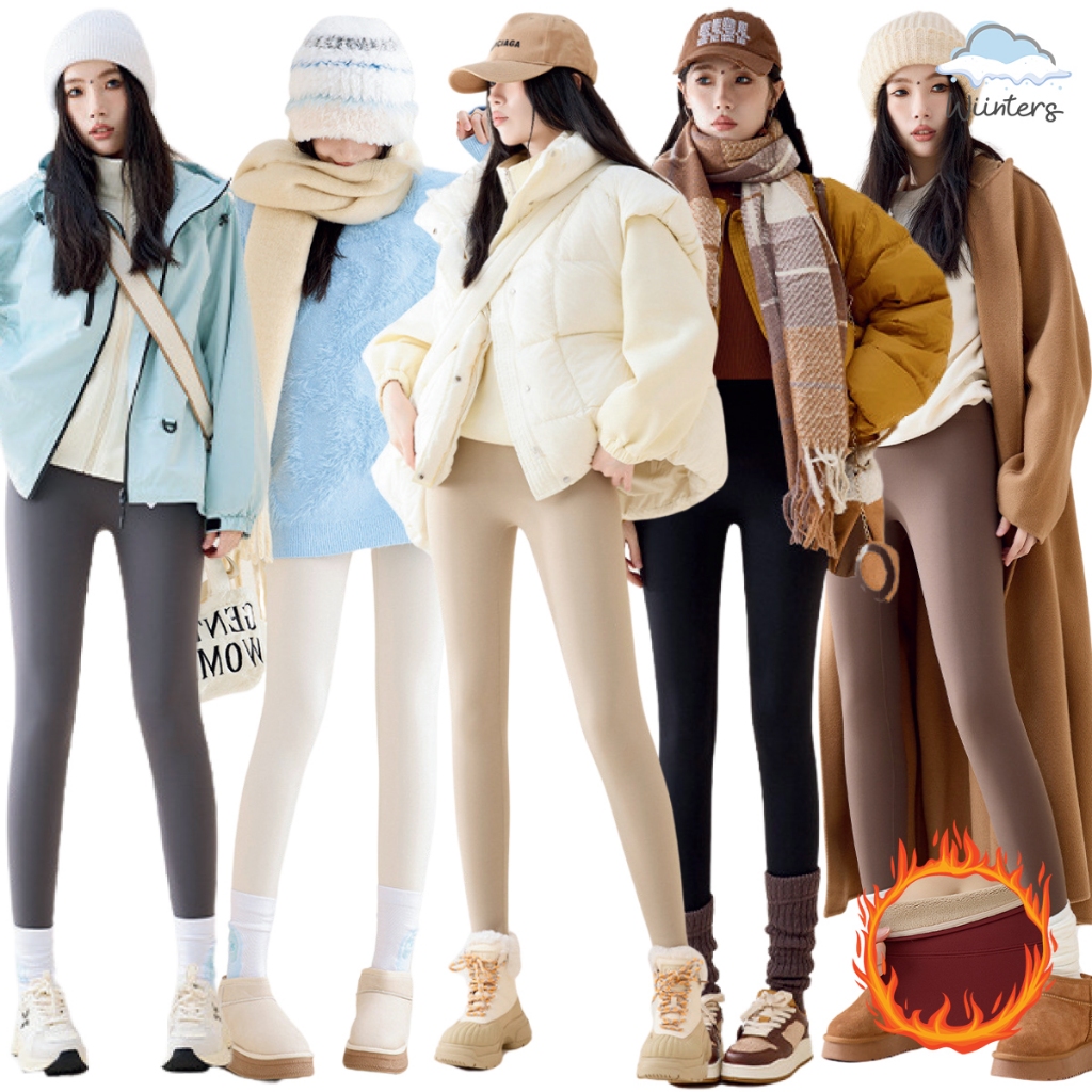 [ Nola Minus Skinny Leggings - NM-D23 TK-D13 ] กางเกงสกินนี่บุขน กางเกงขายาวบุขน เข้ารูป ผ้ายืด กันหนาวได้ติดลบ