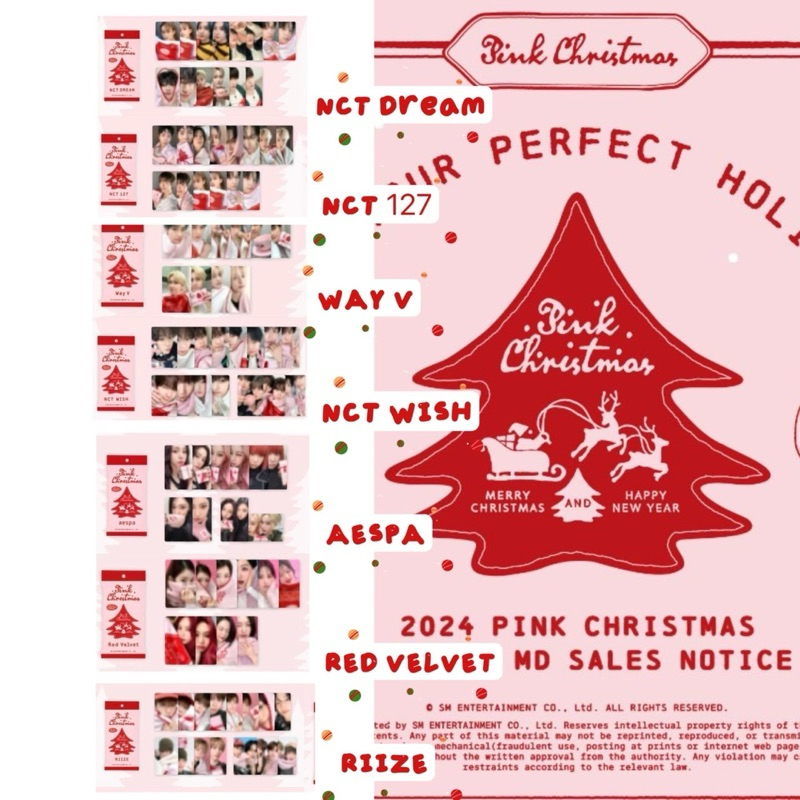 (ลด50%LIVE ) พร้อมส่ง! 2024 PINK CHRISTMAS PHOTO CARD PACK (NCT/AESPA/RED VELVET/RIIZE[พิ้งคริสมาส]