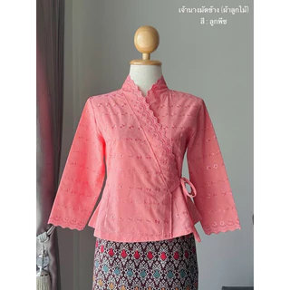 เสื้อลูกไม้เจ้านางมัดข้างแขนสามส่วน ไซส์ 34“-46”
