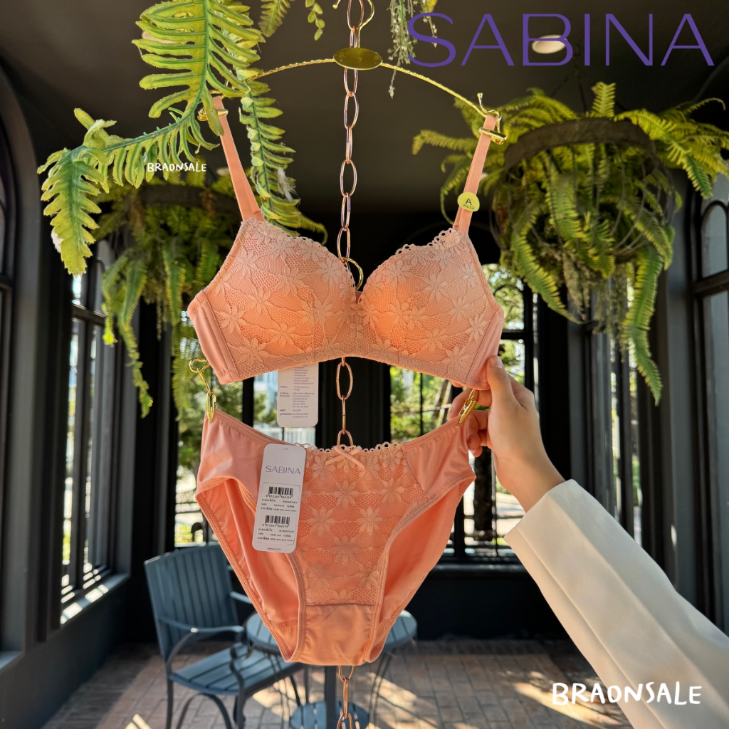 รหัส HBHN4017OL HUHN4017OL Sabina เสื้อชั้นใน Invisible Wire (ไม่มีโครง) ฟองน้ำดันทรงธรรมชาติ สีส้มอ่อน SET