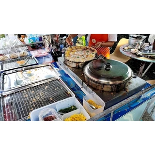 เซ็ตกระทะขนมครกพร้อมเตา 2 หัว ฟรี!! แผ่นกระจายความร้อน กระทะขนมครกพร้อมฝา​แสตนเลส​ ชุดพร้อมขาย​