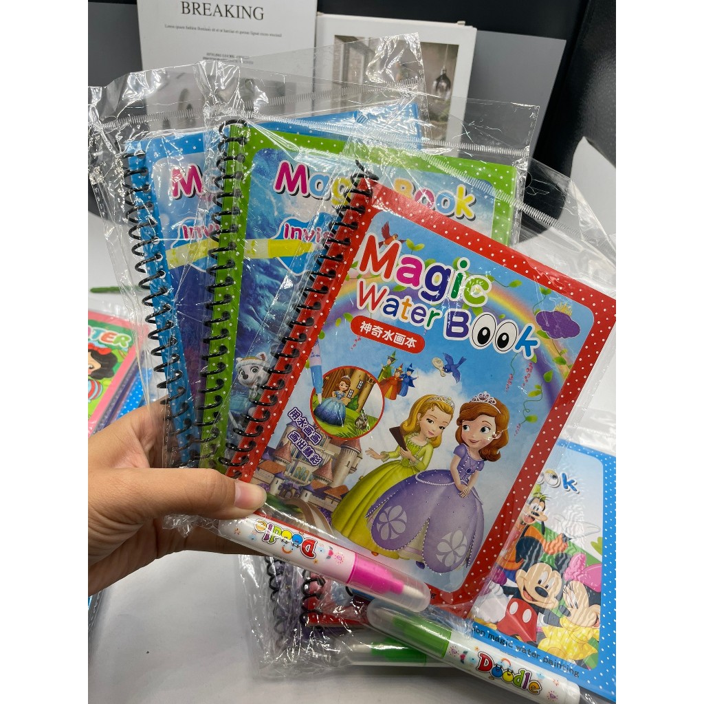 VICTOKY สมุดระบายสี หนังสือเด็ก ระบายซ้ำได้ Water book ใช้ซ้ำๆๆได้ coloring book