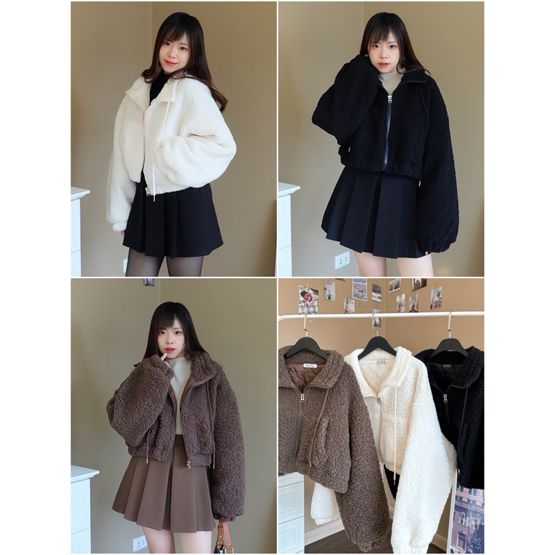 [Make your Clothes] Teddy bear jacket แจ็คเก็ตขนแกะ บุซับตาราง