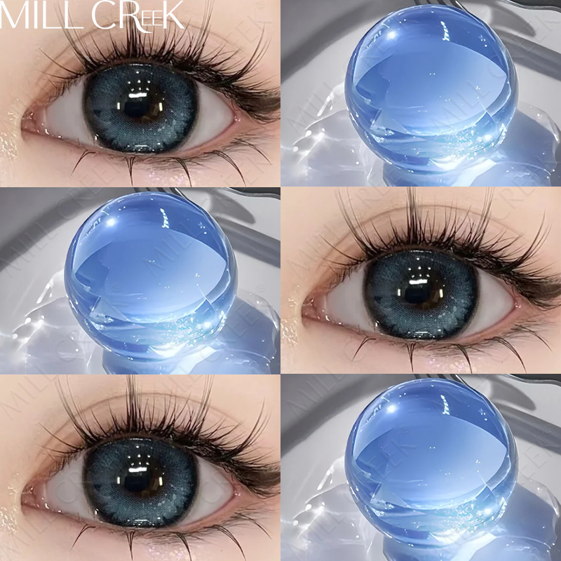✅COD [จัดส่ง2-3วัน] MILL CREEK คอนแทคเลนส์ สีน้ำเงิน 14.2mm 0.00องศา 12 เดือน ใส่สบาย คอนแทคเลนส์สี