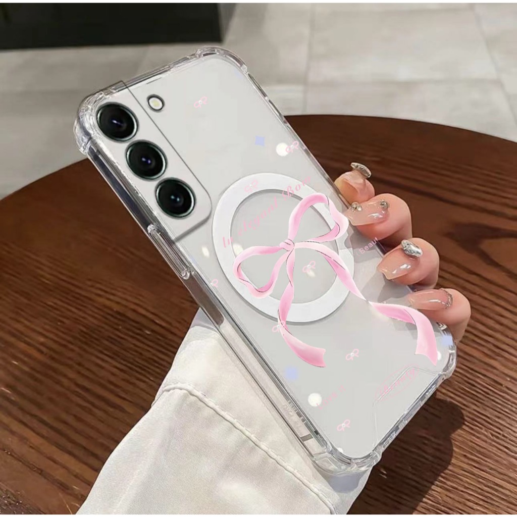 เคส ชาร์ตได้ เคสใส ลายการ์ตูน น่ารัก For Samsung S22 S23 S24 S25 Ultra Plus FE S25ultra S24ultra A26 A36 A56 เคสแม่เหล็ก