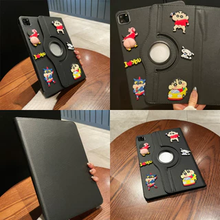 🌻24 ชั่วโมง🌻เคสป้องกัน iPad หมุนได้ 360°เครยอนชินจัง มีสีสัน เหมาะสำหรับรุ่น gen12/11 Air8 air7/6