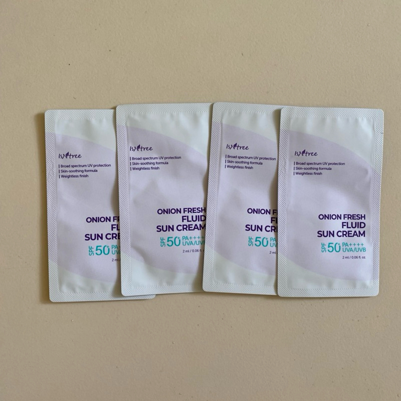 Isntree onion fresh fluid sun cream tester