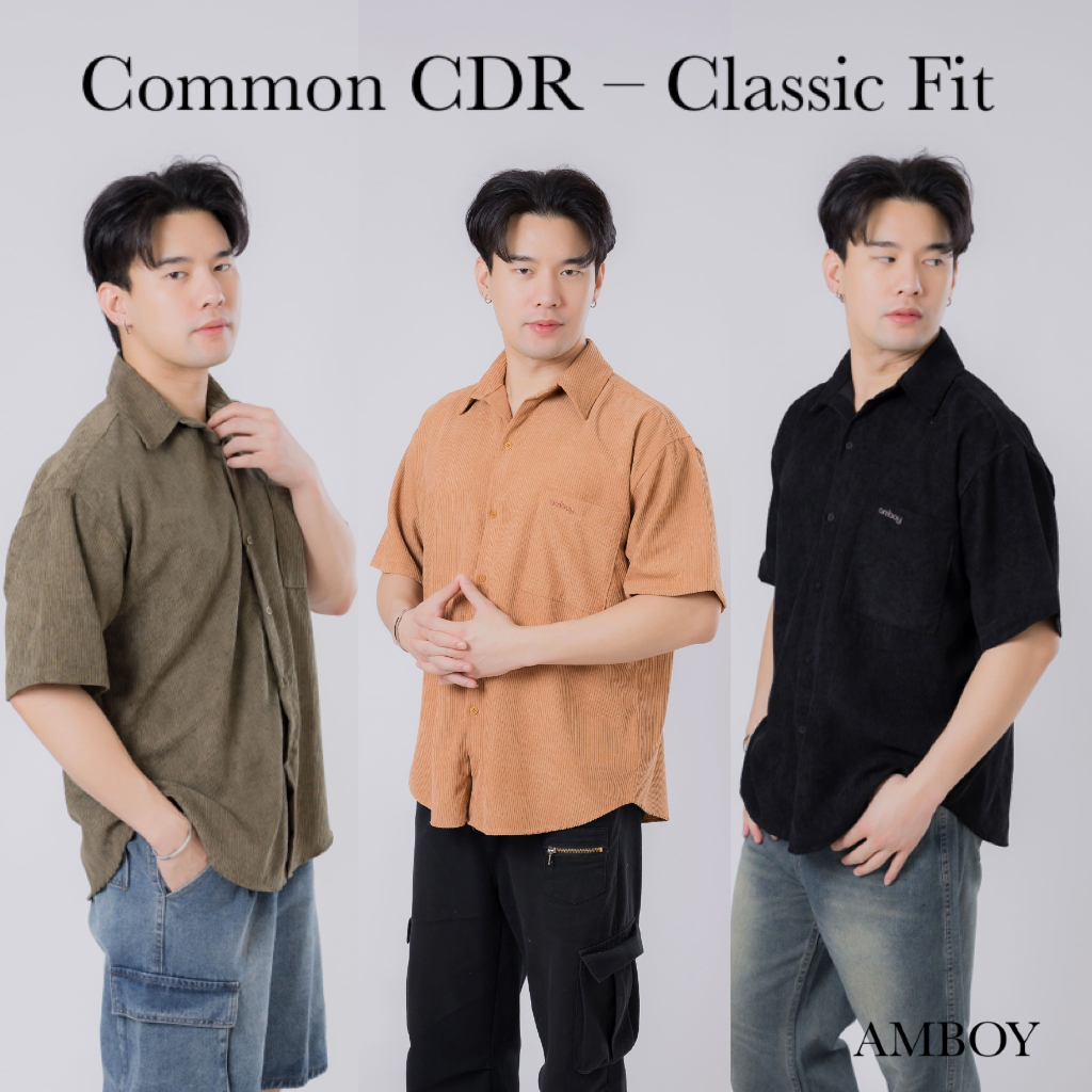 A.M BOY [เอเอ็ม บอย] Common CDR – Classic Fit เสื้อเชิ้ตลูกฟูกแขนสั้น ใส่สบายได้ทุกวันแมทช์ง่ายได้ทุกลุค