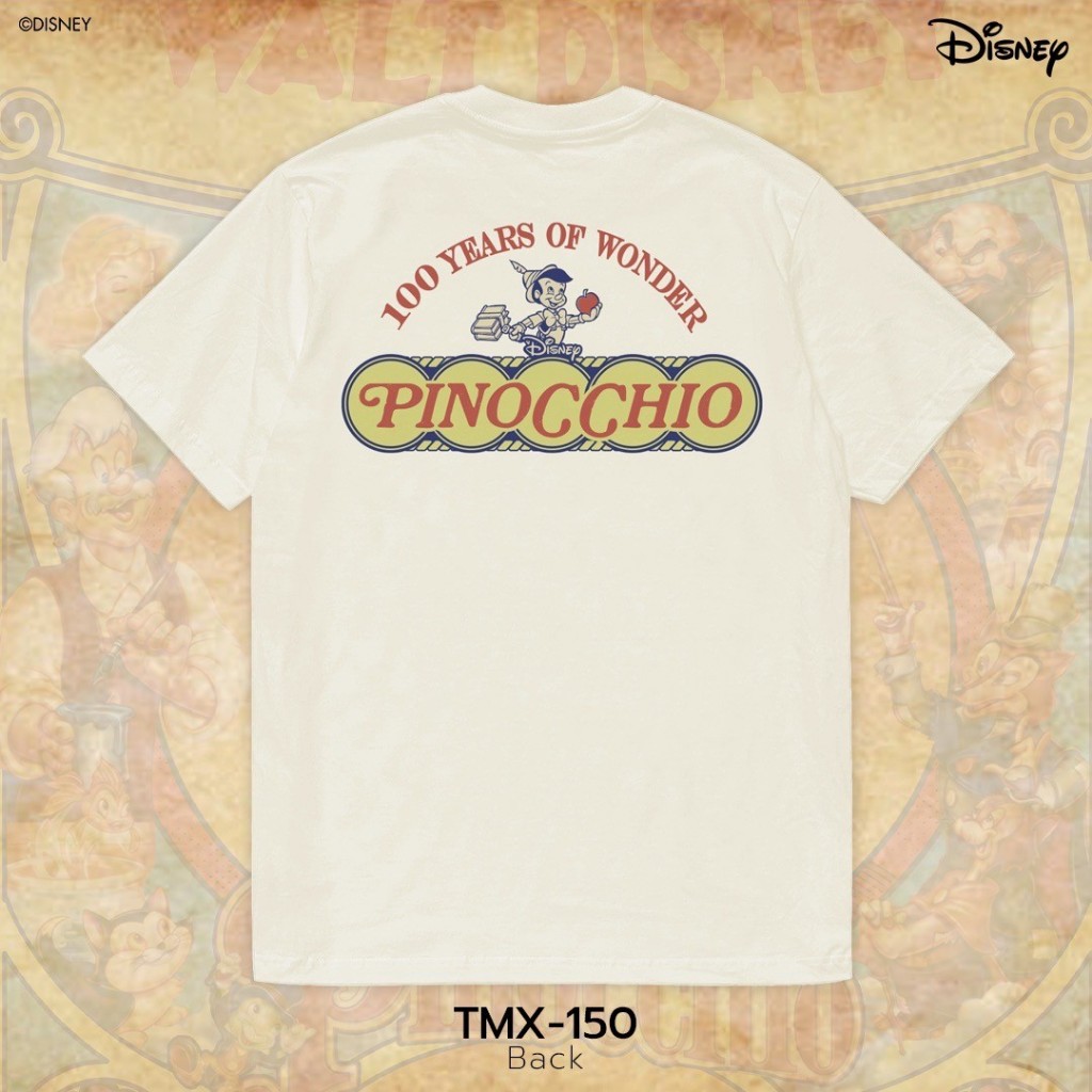 Power 7 Shop เสื้อยืดการ์ตูน "Pinocchio" คอลเลคชั่น "Disney Classics" (TMX-150-สีครีม) — صورة 4