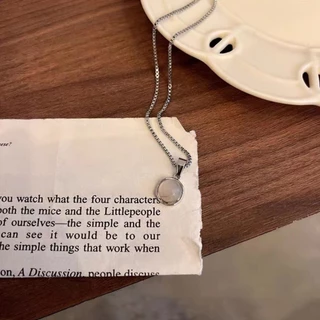 สร้อยคอ หินใส นำ โชค ประดับเงิน ไม่ลอกไม่ดำ