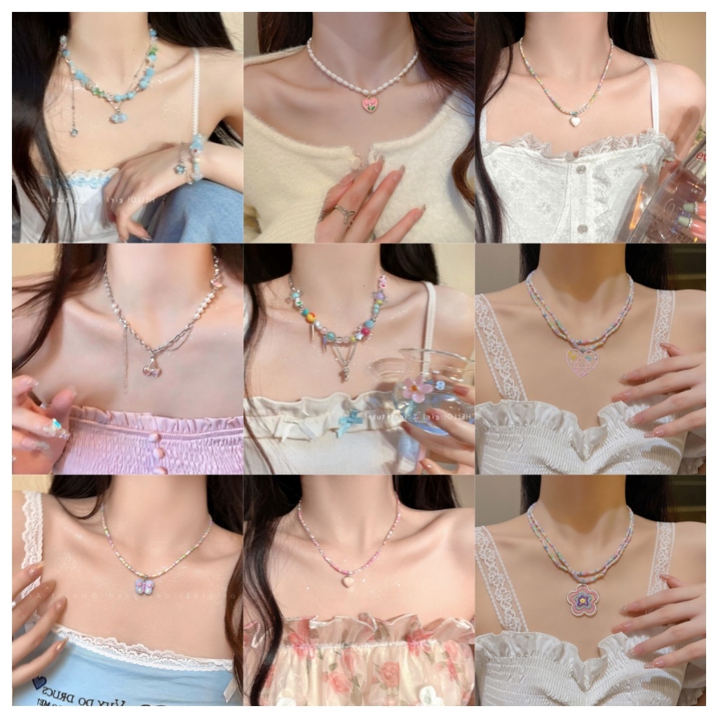 💛 ส่งไวจากไทย 💛สร้อยคอแฟชั่น สร้อยคอยาว สร้อยคอลูกปัด  หมาะสำหรับการไปเที่ยวทะเล ทำให้ผิวขาวขึ้น ราคาถูก