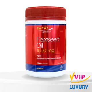 exp01/2027 น้ำมันเมล็ดแฟลกซ์ Microgenics Flaxseed Oil 1500mg 200 Capsules