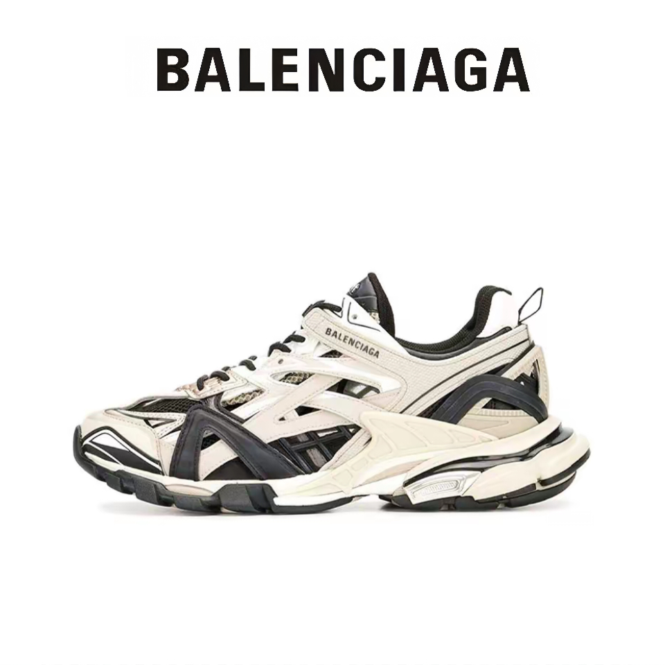 Balenciaga Track2.0 รองเท้าลำลองสำหรับบุรุษและสตรีรองเท้าพ่อทรงเตี้ยสีน้ำตาลดำ