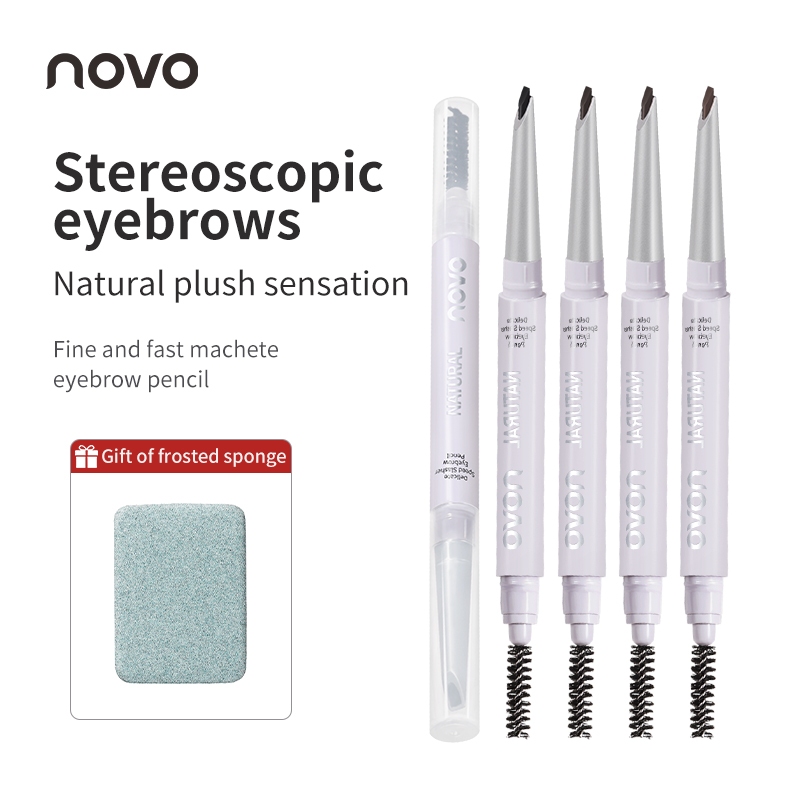 6336 (ใหม่/แท้) NOVO eyebrow pencil ดินสอเขียนคิ้ว ดีไซน์พิเศษ เนื้อดี เขียนง่าย ติดทน กันน้ำ กันเหงื่อ