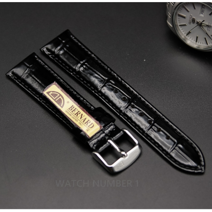 สายนาฬิกาหนังแท้ BERNARD FG-61(หนังแก้ว) + Spring Bar จากประเทศอีตาลี เย็บด้ายสีขาว  แข็งแรง ทนทาน