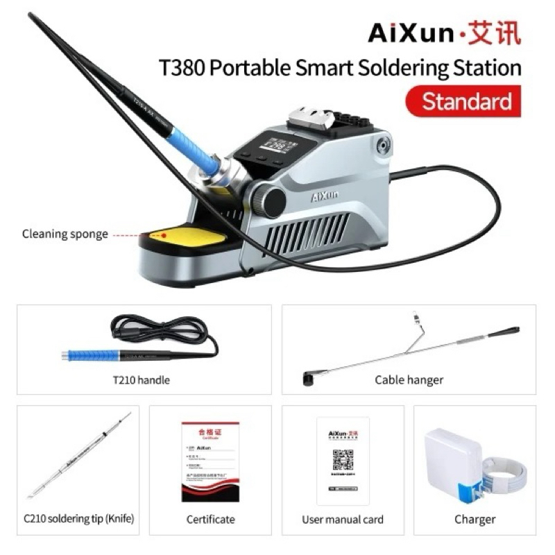 Aixun หัวแร้งT380/80Wอุปกรณ์เชื่อมสายไฟทำความร้อนอย่างรวดเร็วเครื่องเชื่อมT115T210