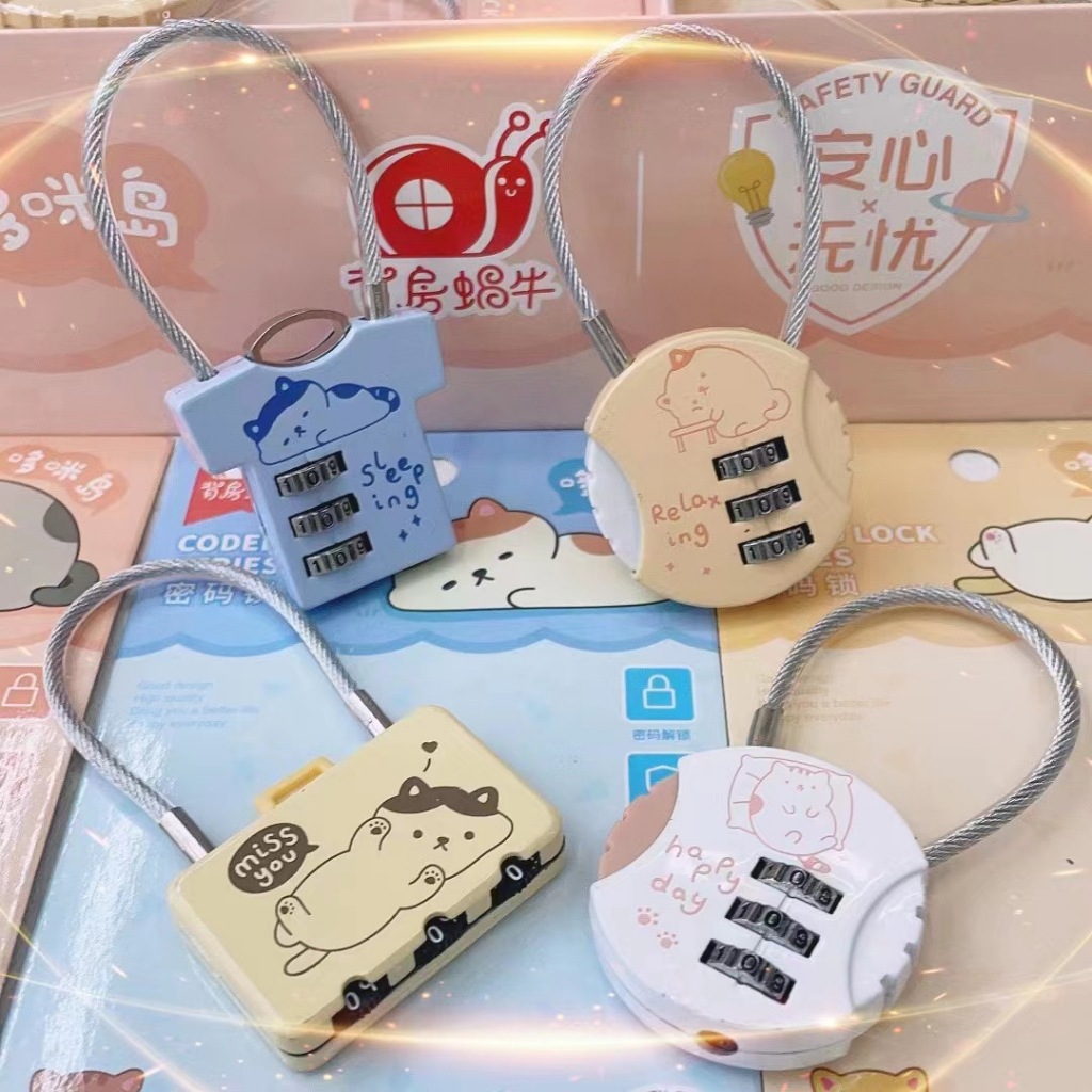 พร้อมส่งจากกทม. กุญแจล็อกกระเป๋า ใส่รหัสได้ รูปน้องแมว ผลไม้ น่ารัก กุญแจล็อคมินิมอล (ส่งแบบคละลาย)
