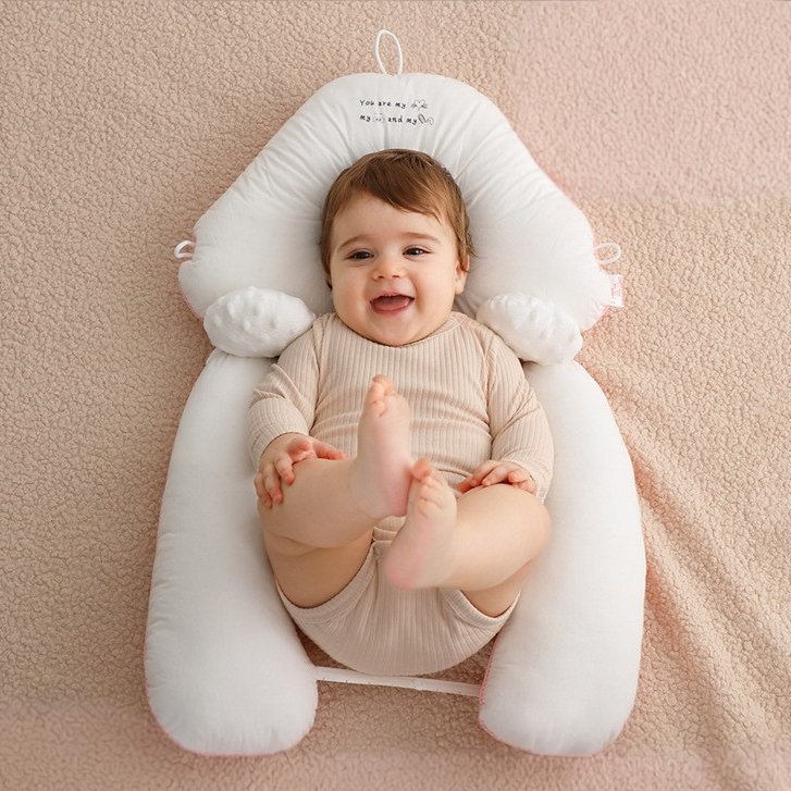 Babypartys หมอนกันสะดุ้ง ที่รองนอนเด็ก คงท่านอน ปลอบประโลมลูกน้อย วัสดุผ้าฝ้ายแท้ ซักเครื่องได้