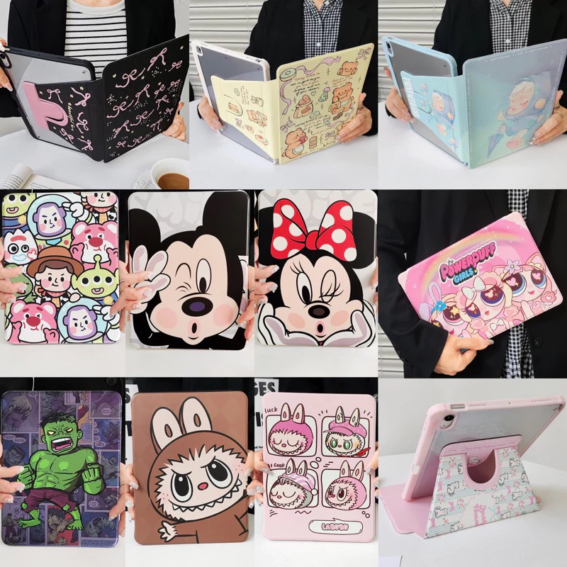 เคสสำหรับไอเเพดหลังใสคู่กับสติกเกอร์ รุ่นไอแพดpro11 gen5 gen6 mini12345 9.7 pro10.5 air3 air4 10.9 gen8 gen8 10.2
