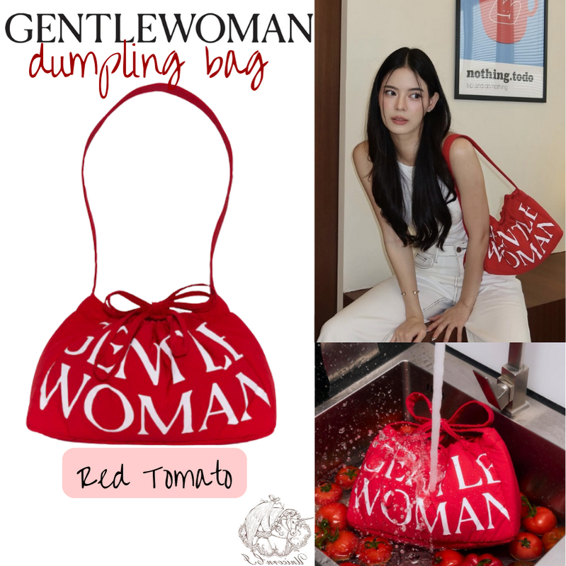 พร้อมส่ง!! Gentlewoman Red Tomato Dumpling Bag Casual Letter กระเป๋าเกี๊ยว gentlewomen กระเป๋า ของแท้