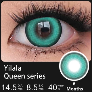คอนแทคเลนส์สี เส้นผ่านศูนย์กลาง 14.5 มม. เลนส์นิ่ม สีเขียว/น้ำตาล