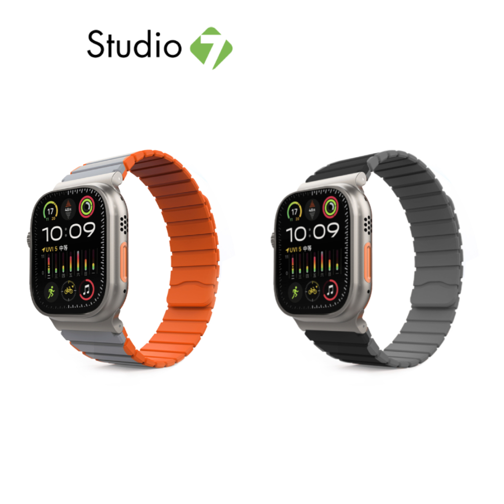 Mutural สาย Apple Watch Strap Series 6,7,8,9 (38/40/41mm) XuanSe Grey Orange By Studio7