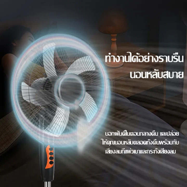 พัดลมตั้งพื้น พัดลม ขนาด 16 นิ้ว ปรับความแรงลมได้ 3 ระดับ พัดลมเสียงเงียบ ประหยัดไฟ พัดลมแรงสูง พัดลมไฟฟ้าอัจฉริ - รูปที่ 4