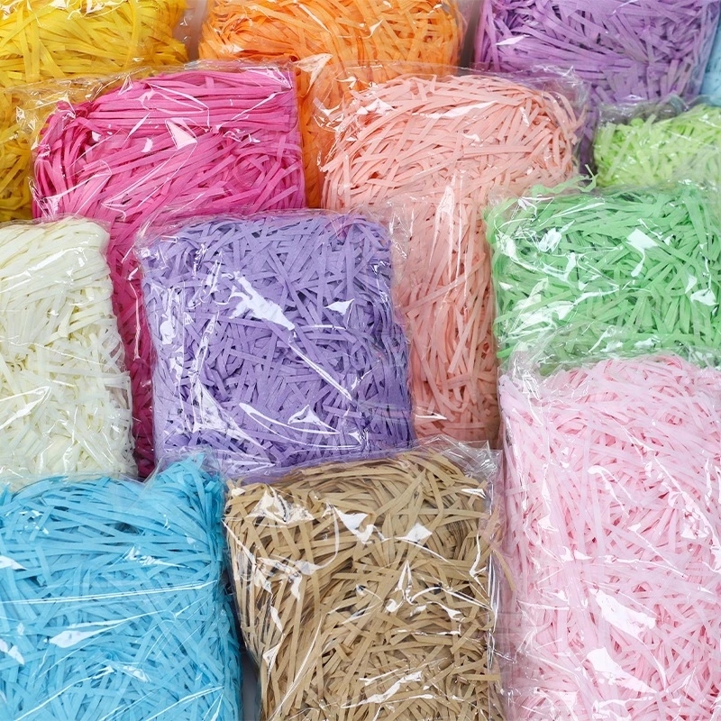 100 กรัม กระดาษฝอยสี รองกล่องของขวัญ กระดาษกันกระแทก กระดาษฝอย Paper Shredded for Decoration Gift Wrapping & Basket