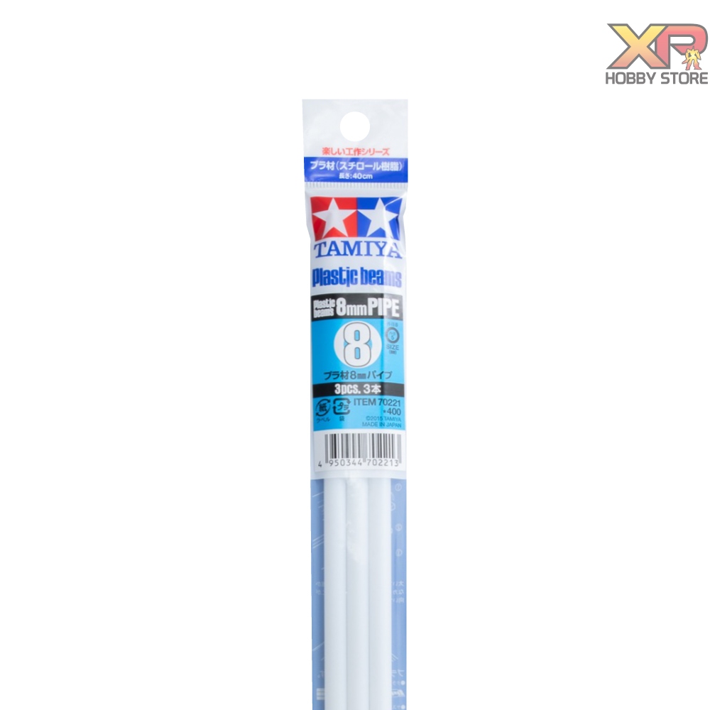 Tamiya Plastic Beams 8mm PIPE [3 Pcs] (TA 70221)