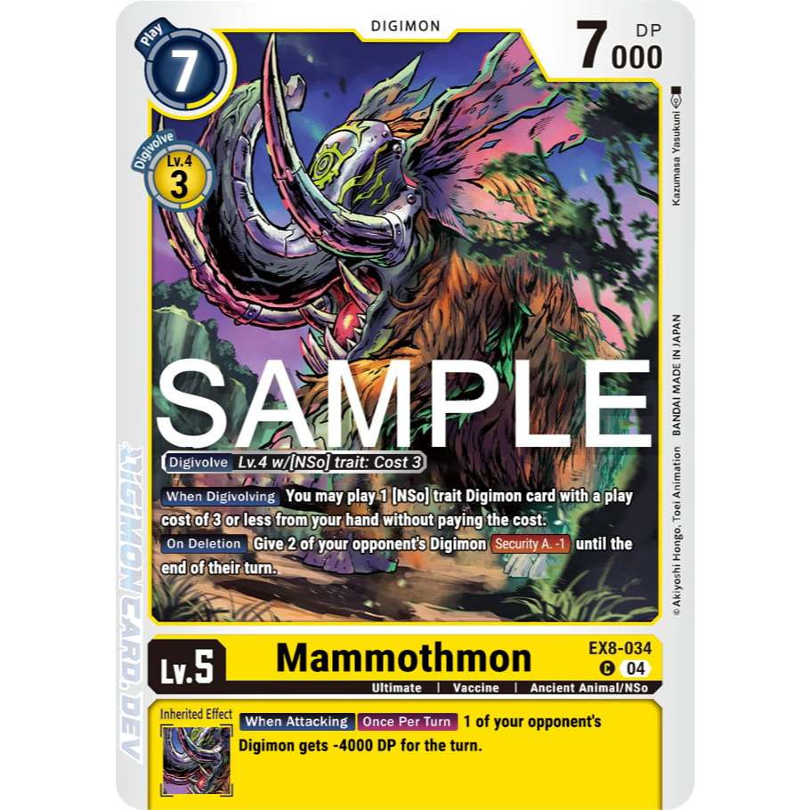 [Digimon] Mammothmon EX8-034 Digimon Card การ์ดสะสมดิจิม่อน ร้านDDN