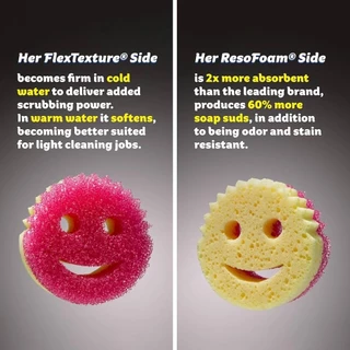 Scrub Mommy Flextexture and Resofoam sponge สครับมัมมี่ ใยขัด ขจัดคราบ พร้อมฟองน้ำ 4 pcs/pack