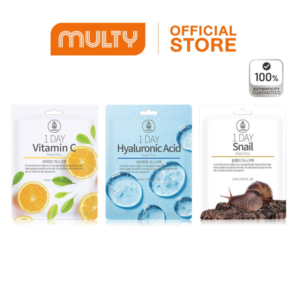 Med B 1 Day Mask Pack 28ml แผ่นมาสก์หน้า บำรุงผิว