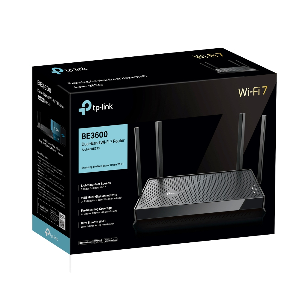 TP-Link Archer BE230-BE3600 Dual-Band Wi-Fi 7 Router 4เสารับส่งสัญญาณ พร้อม Beamforming รองรับ EasyM