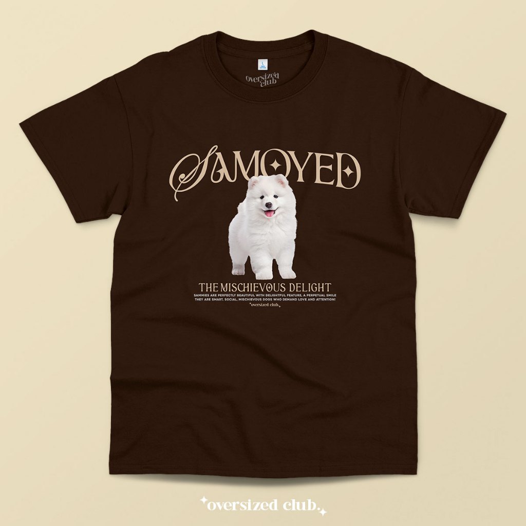 เสื้อยืดสกรีนลายหมา Samoyed ซามอยด์ [Classic Cotton 100% by Oversized Club]