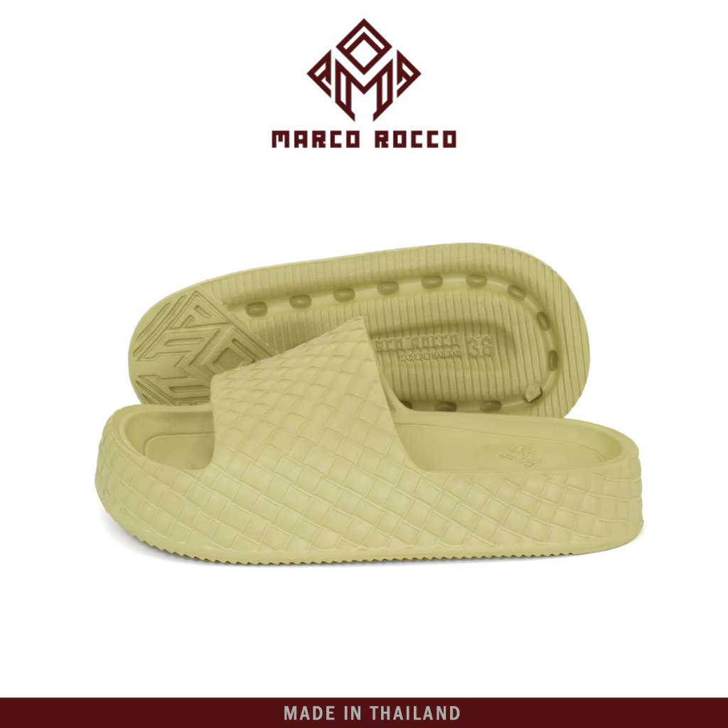 Marco Rocco ป้องกันการลื่นไถล กันน้ำ รองเท้าสุขภาพ ความหนา 3CM EVA รองเท้าแตะผู้ชายและผู้หญิง MR8021 Size 36-41