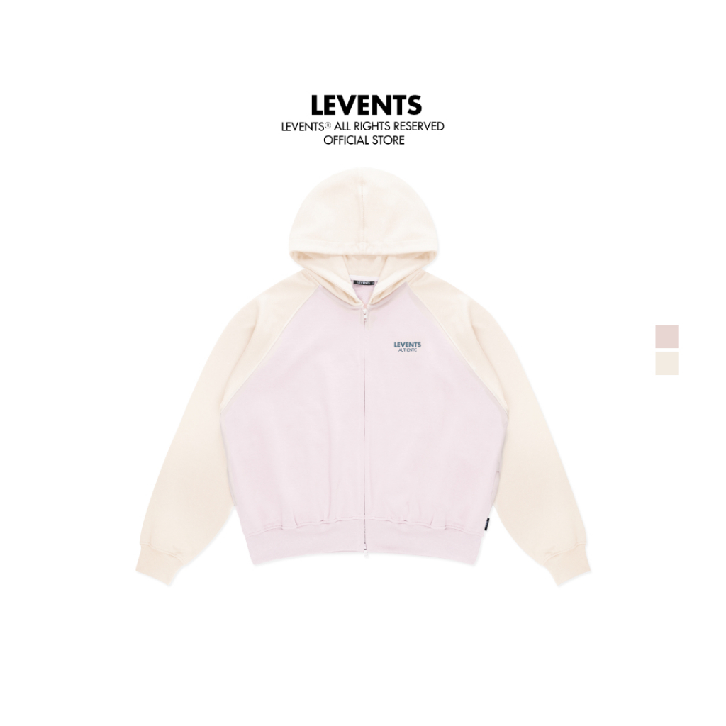 Levents® Two-tone Raglan Zipper Hoodie Boxy 2.0 เสื้อฮู้ดทรง Boxy ผ้าหนา ระบายอากาศได้ดี