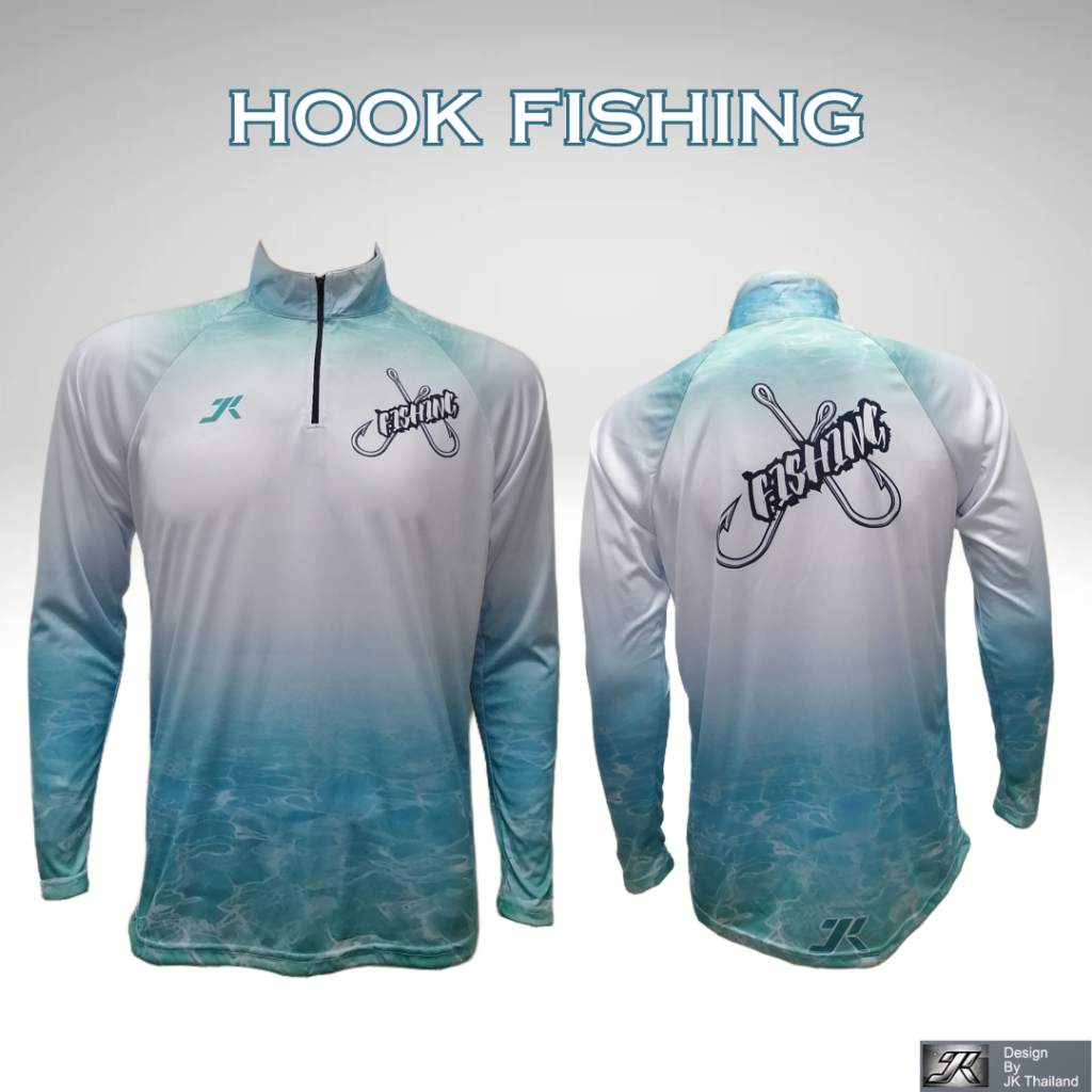 HOOK FISHING เสื้อตกปลา,มอไซร้,จักรยาน JK Thailand เสื้อกันยูวี ป้องกันรังสีแห้งเร็ว ผู้ชาย ผู้หญิง