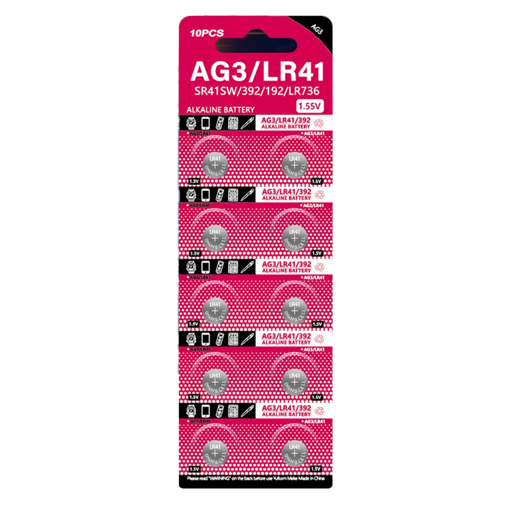 ถ่านกระดุม  AG3 LR41 392 SR41 192 LR736 Lithium Battery  ราคาถูก