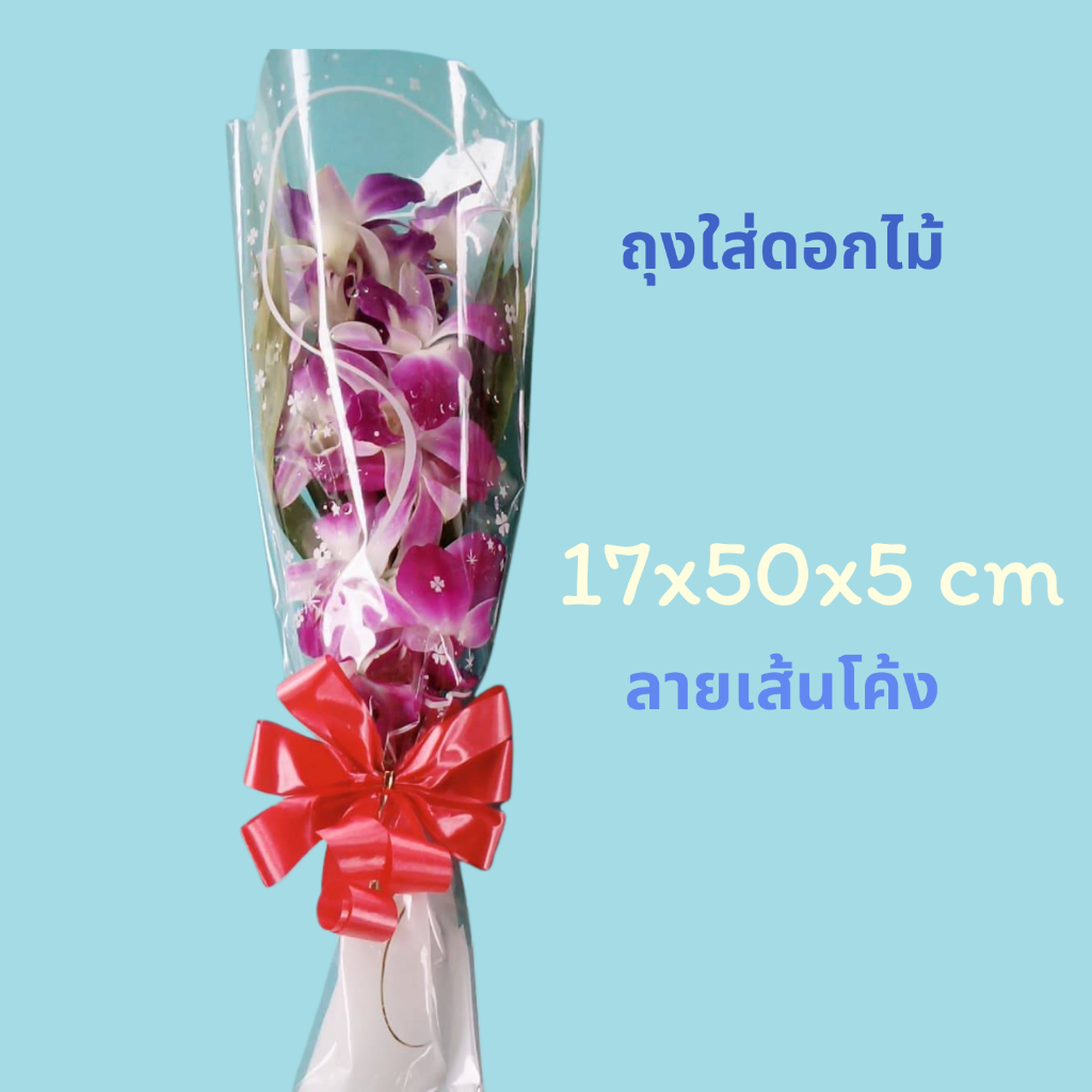 พร้อมส่ง แพ็ค100ใบ เบอร์2.5 ซองกรวยใส่ดอกไม้ ถุงใส่ดอกไม้ ซองใส่ดอกไม้ ลายโค้ง