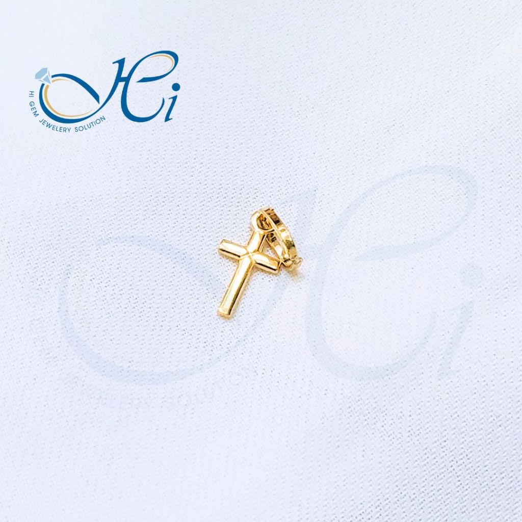 จี้ ไม้กางเขน Higem สร้อยคอ ทองแท้ 18k Italy(75%) น้ำหนัก 0.59 กรัม มีใบรับประกันจากทางร้าน