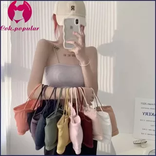 #290 พร้อมส่ง ชุดชั้นในสายเดี่ยว แบบร่อง แนวชิคๆ ชุดชั้นในสตรี พร้อมแผ่นรองหน้าอก มี 12 สี