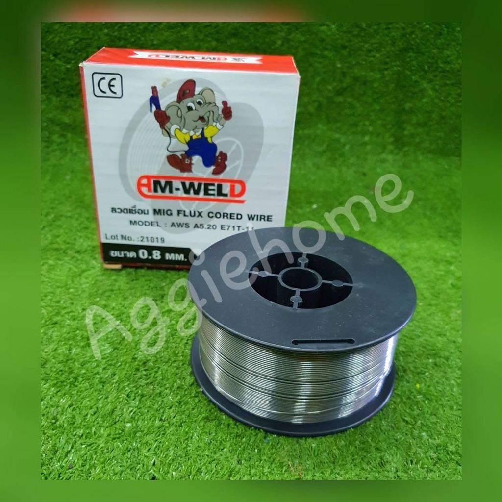 AM-WELD ลวดเชื่อม ฟลักซ์คอร์ไวร์ รุ่น AWS A5.20 E71T-11 ขนาด 0.8 mm (1Kg.) ลวดเชื่อมเหล็กเหนียว ลวดเ